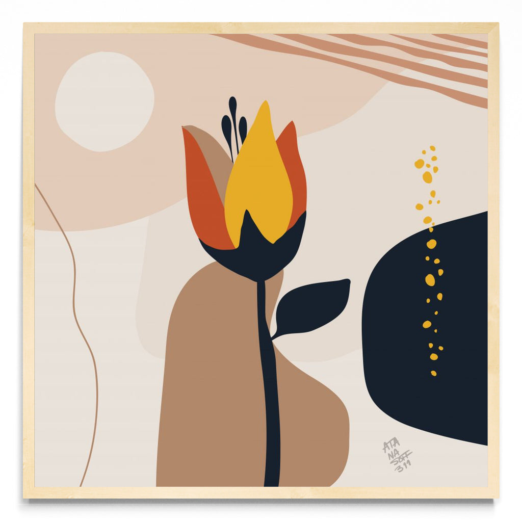 Flor sobre geometrías - Cuadrado MC