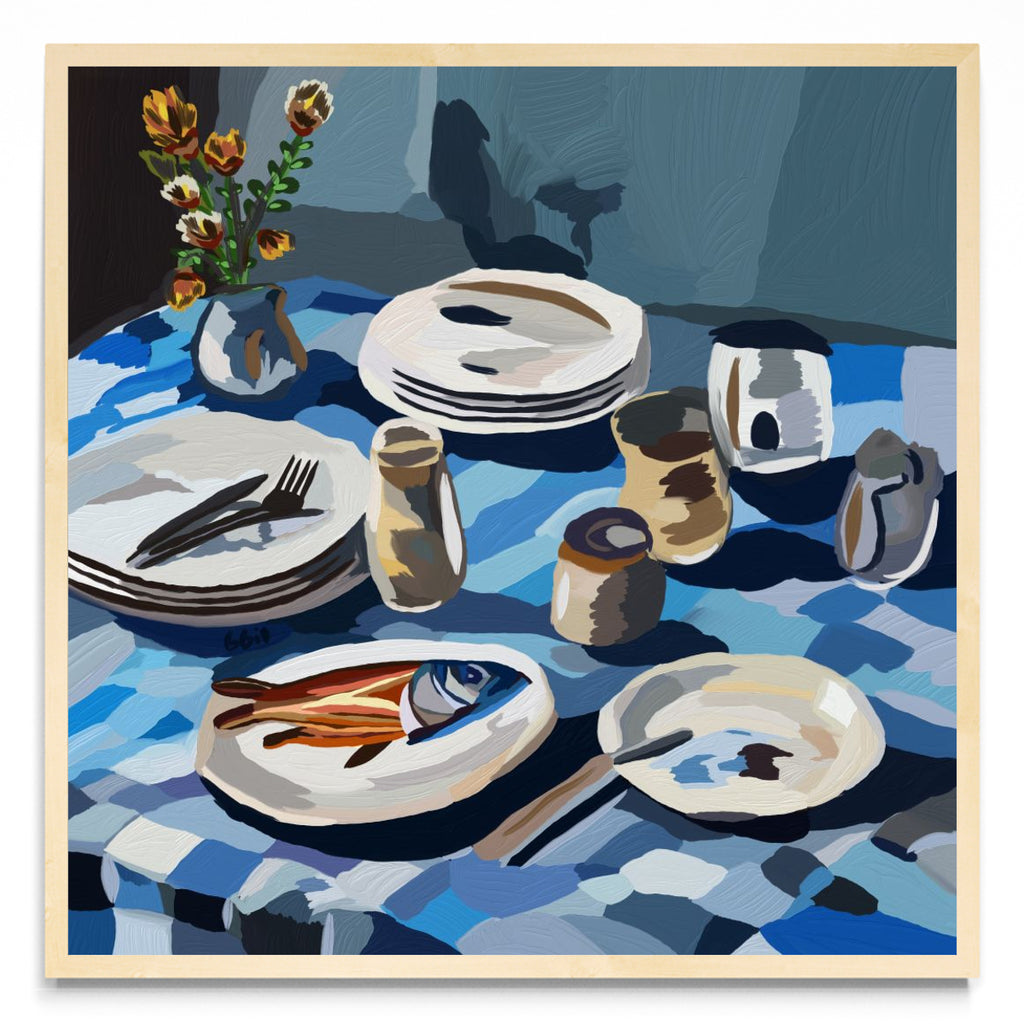 Reunión y mesa servida - Cuadrado MC