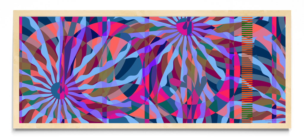 Panoramic Abstract Flower Blau - Pano H MC