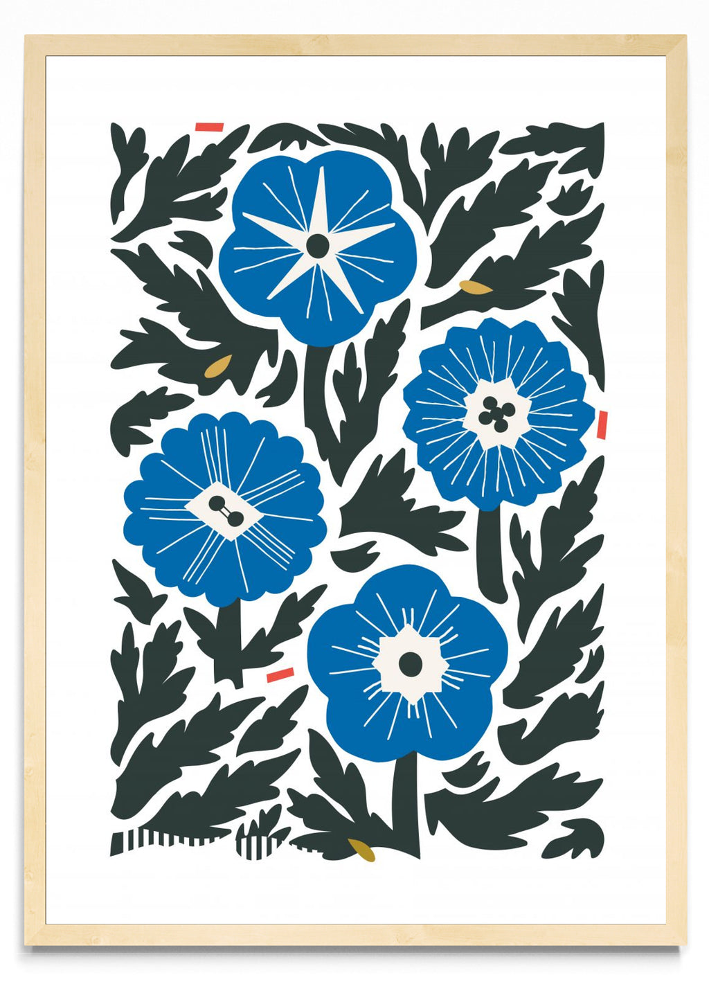 Cuatro Flores - Azul - Retrato MC
