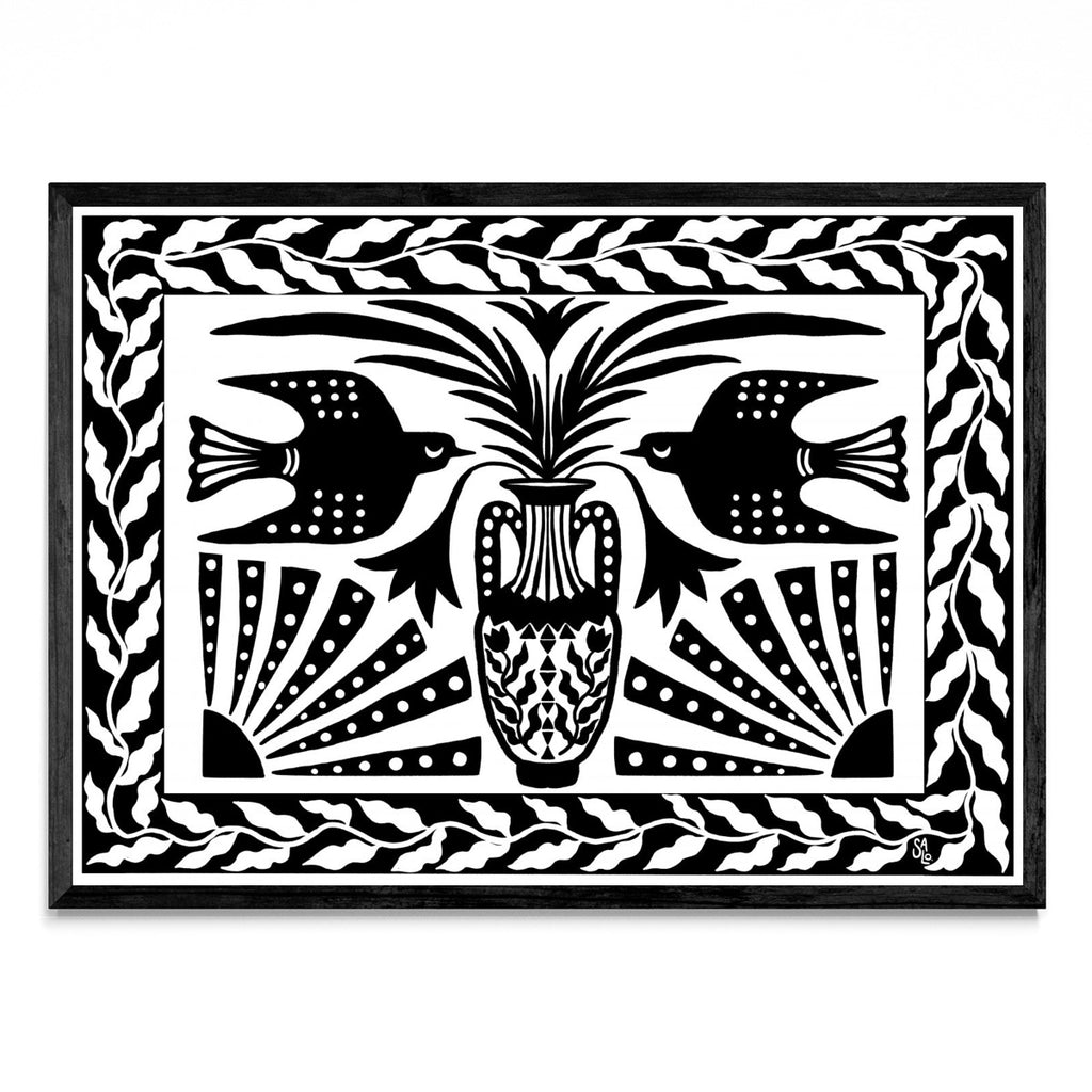 JARRÓN CON PÁJAROS - Paisaje N