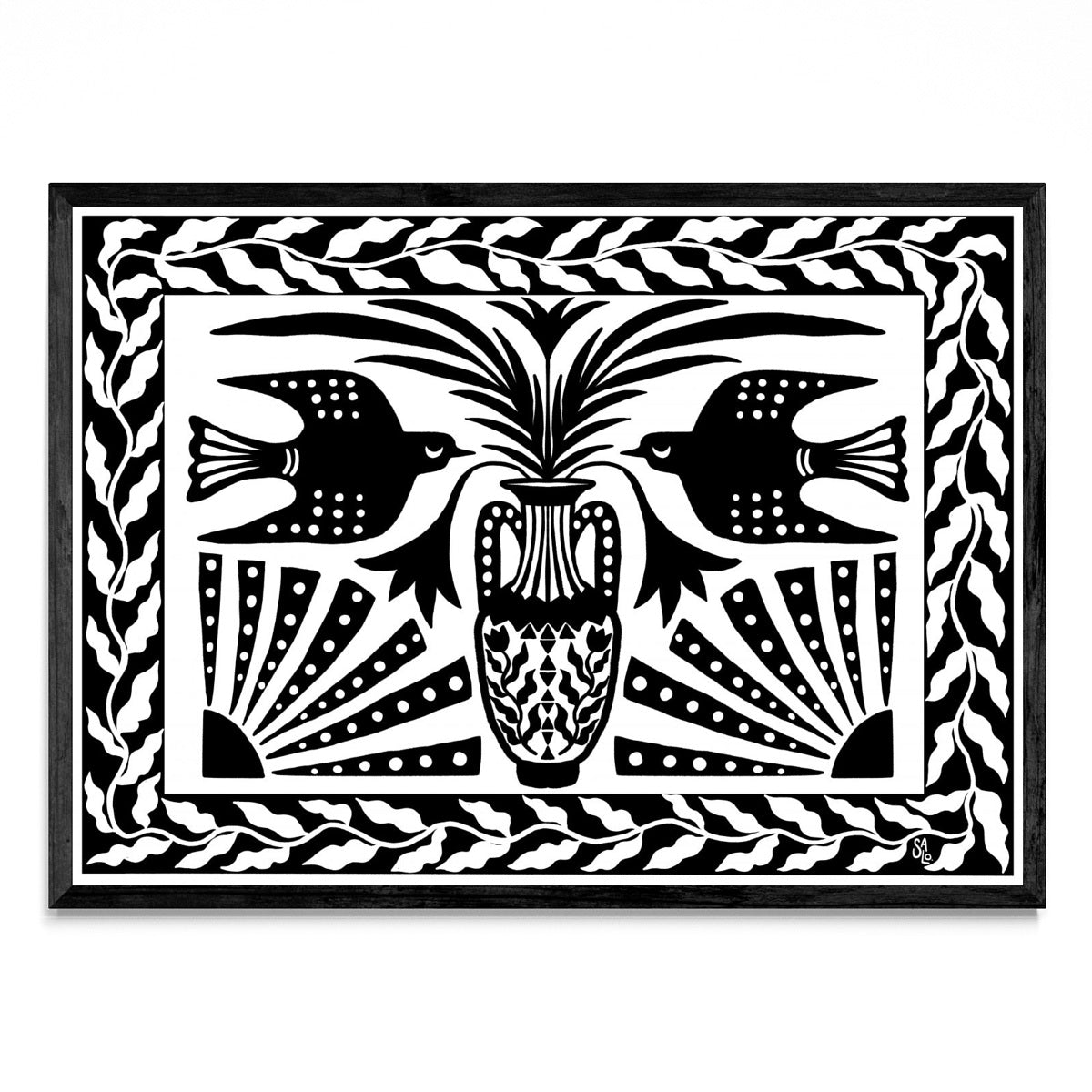 JARRÓN CON PÁJAROS - Paisaje N