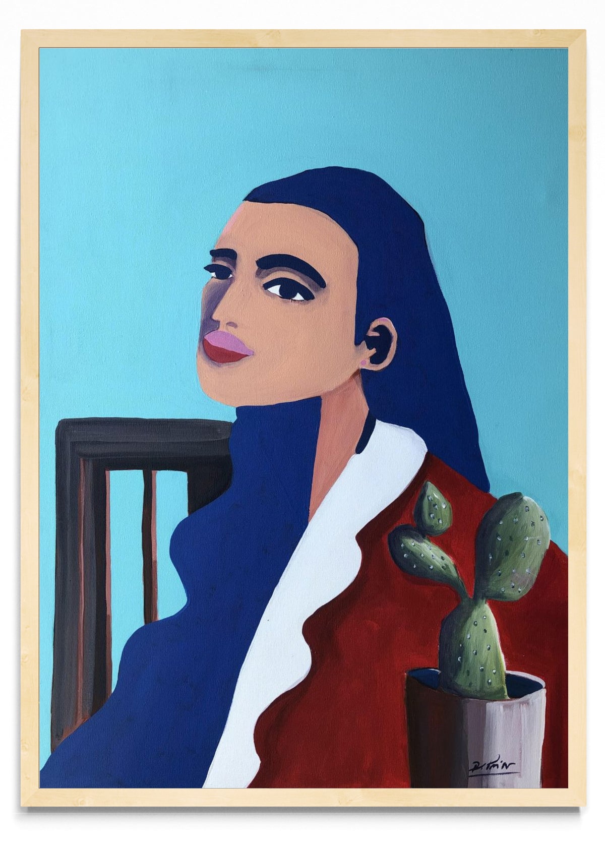 Mujer con cactus. - Retrato MC