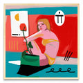 Mujer y rosa - Cuadrado MC
