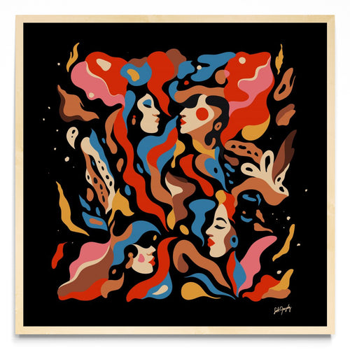 Caras de fuego - Cuadrado MC