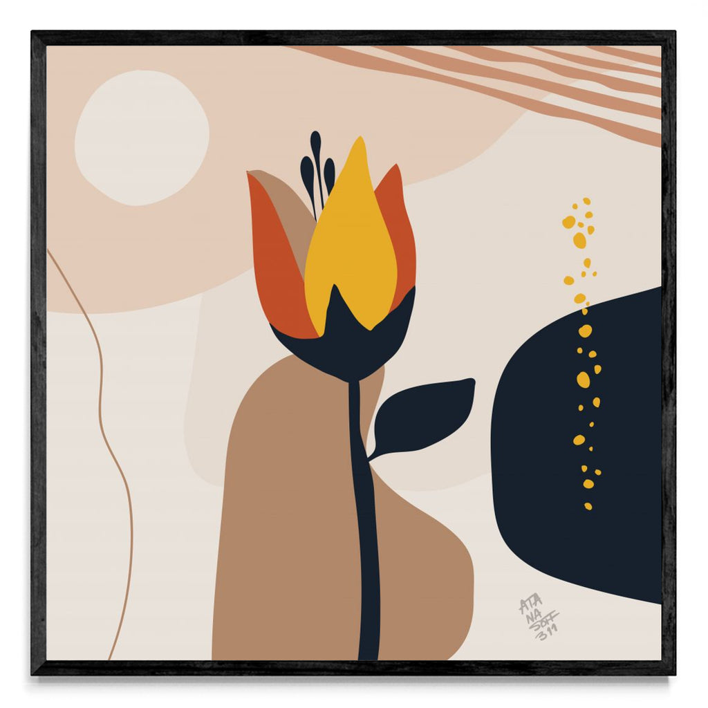 Flor sobre geometrías - Cuadrado N