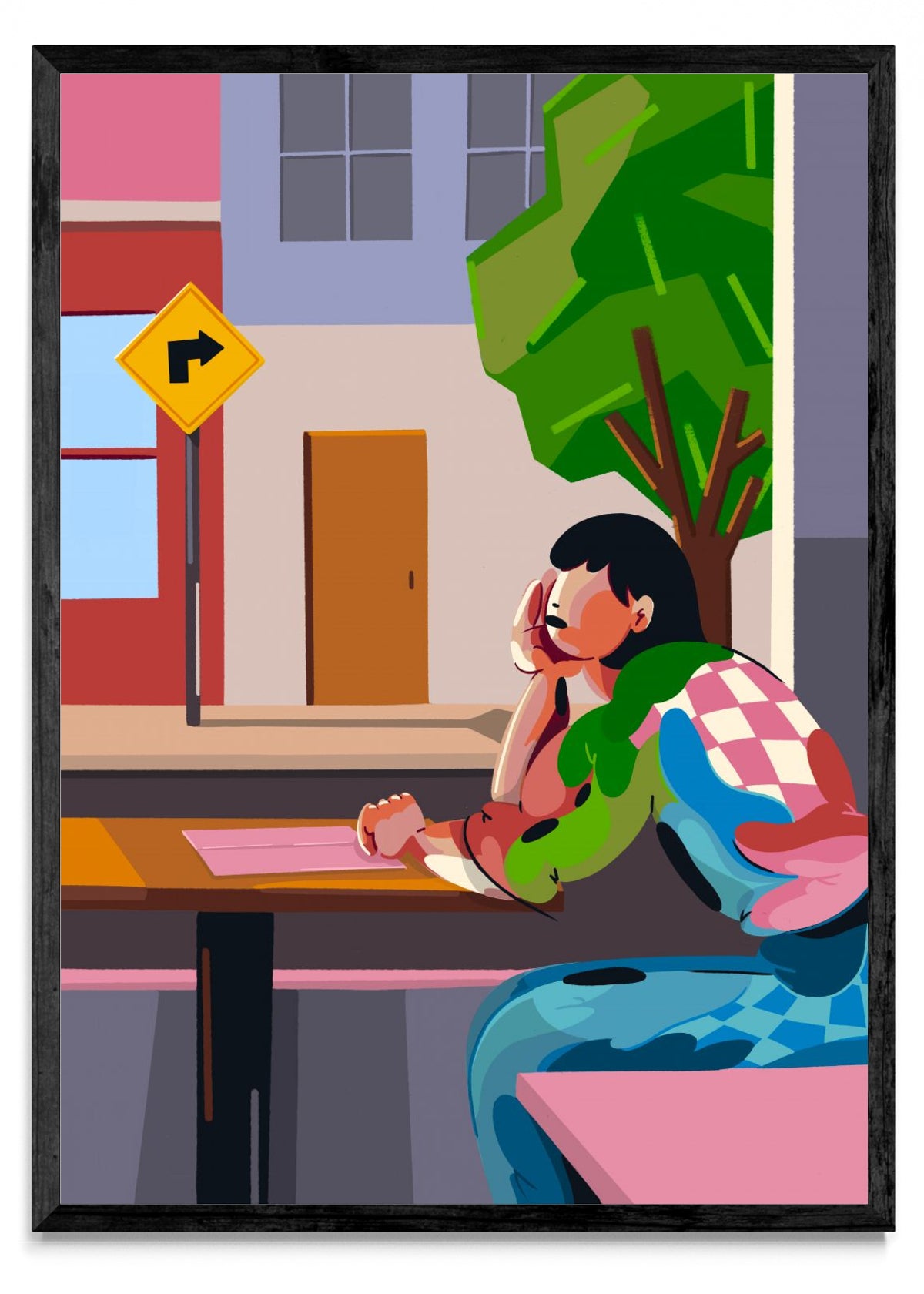 Mujer en Café - Retrato N