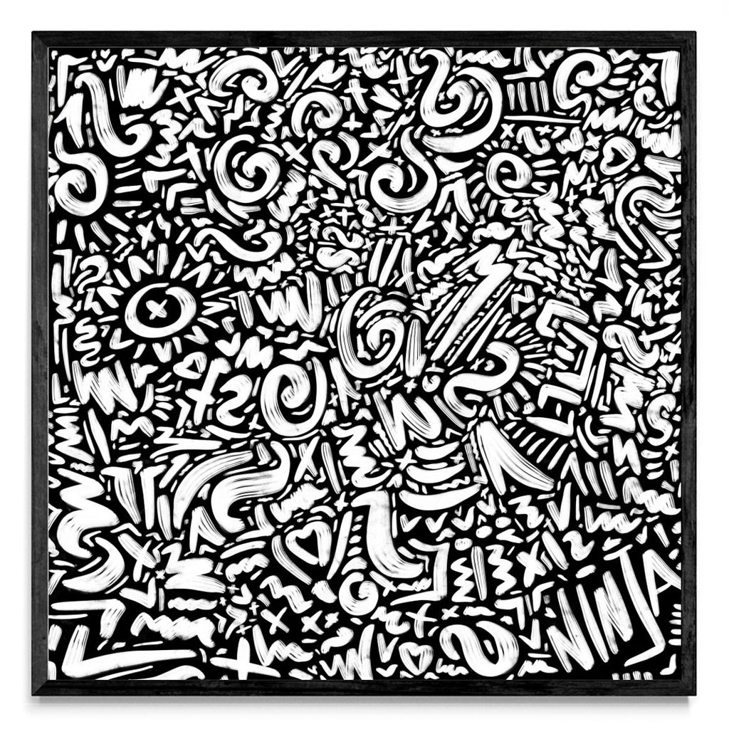 BLACK DOODLE - Cuadrado N