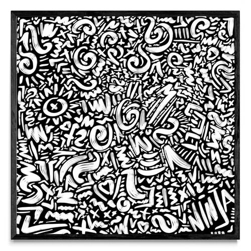 BLACK DOODLE - Cuadrado N
