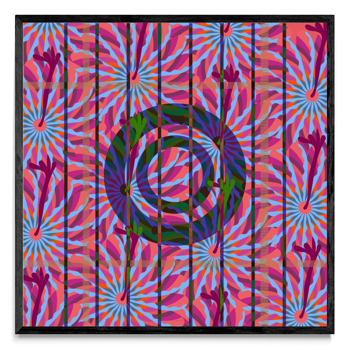 Abstract Flower Bside - Cuadrado N