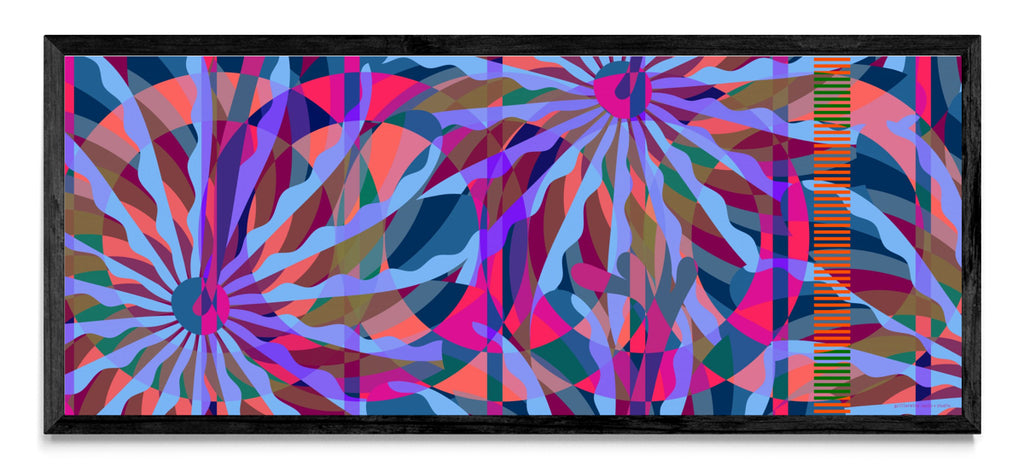 Panoramic Abstract Flower Blau - Pano H N