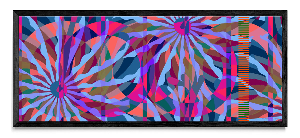Panoramic Abstract Flower Blau - Pano H N