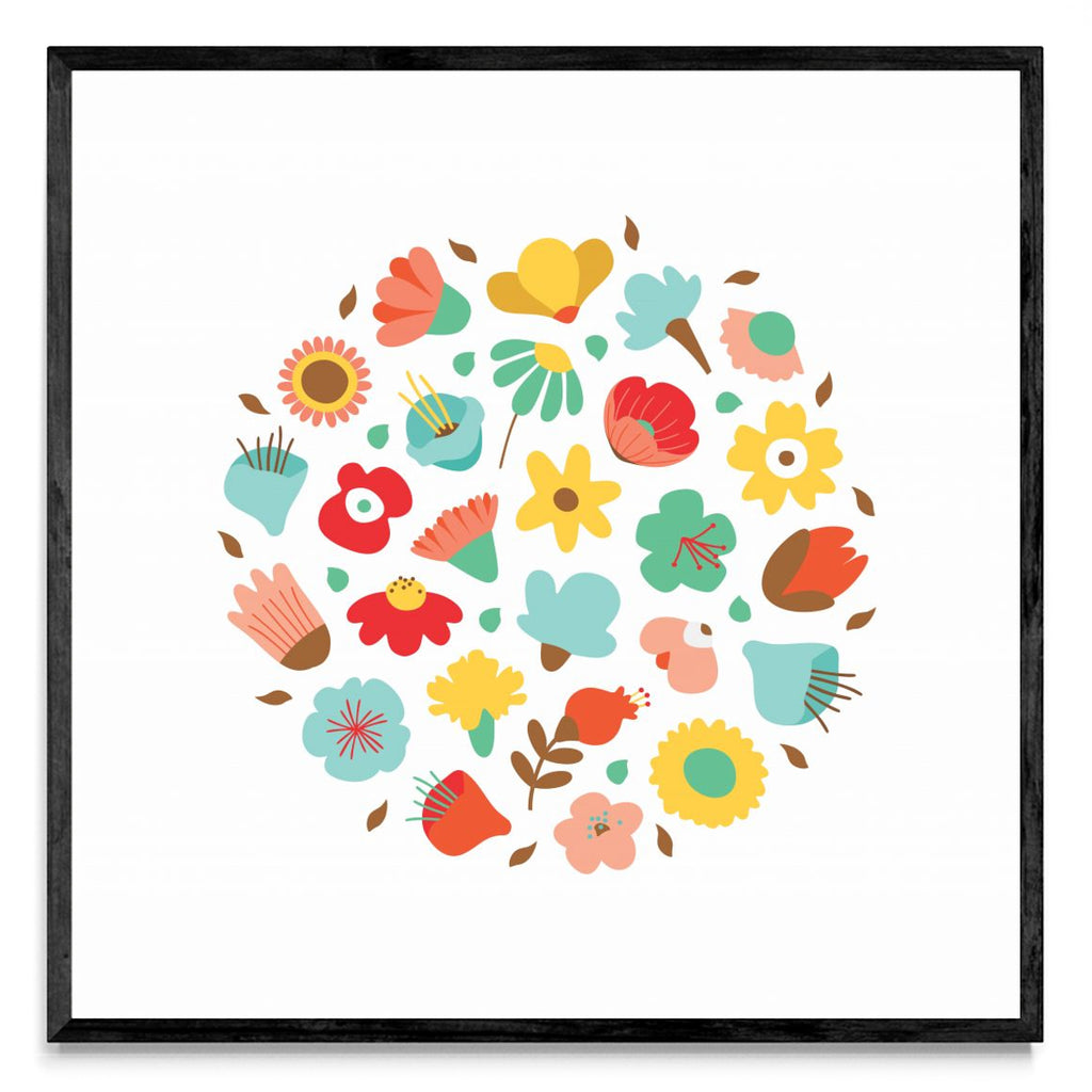 CIRCULO DE FLORES - Cuadrado N