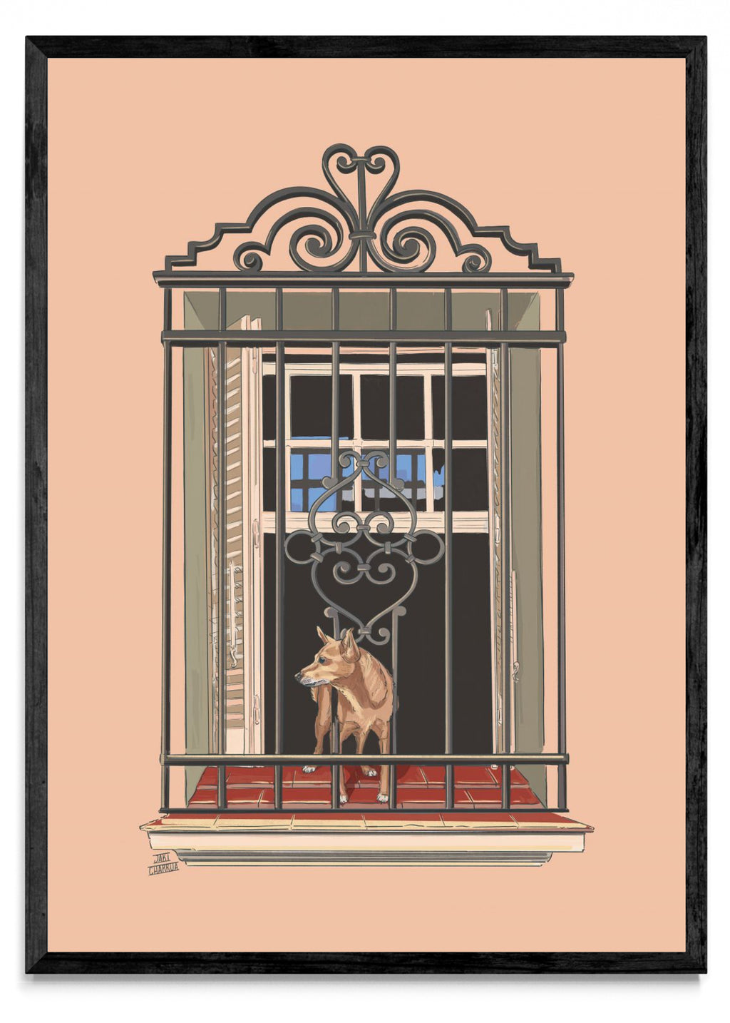 Perrito en la ventana - Retrato N
