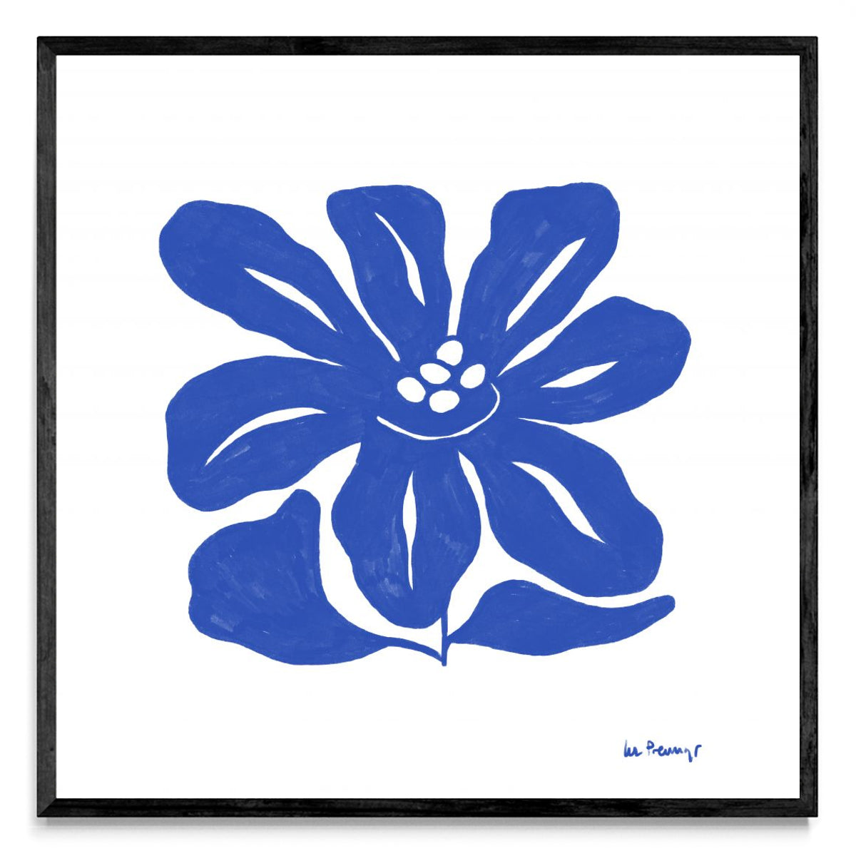 Flor azul 9 - Cuadrado N