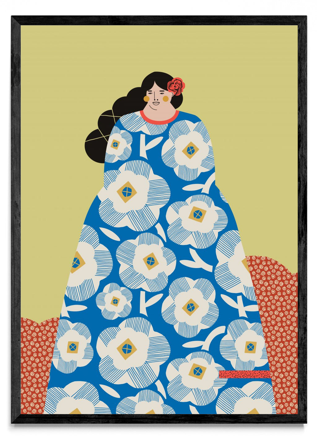 Mujer con vestido Azul - Retrato N