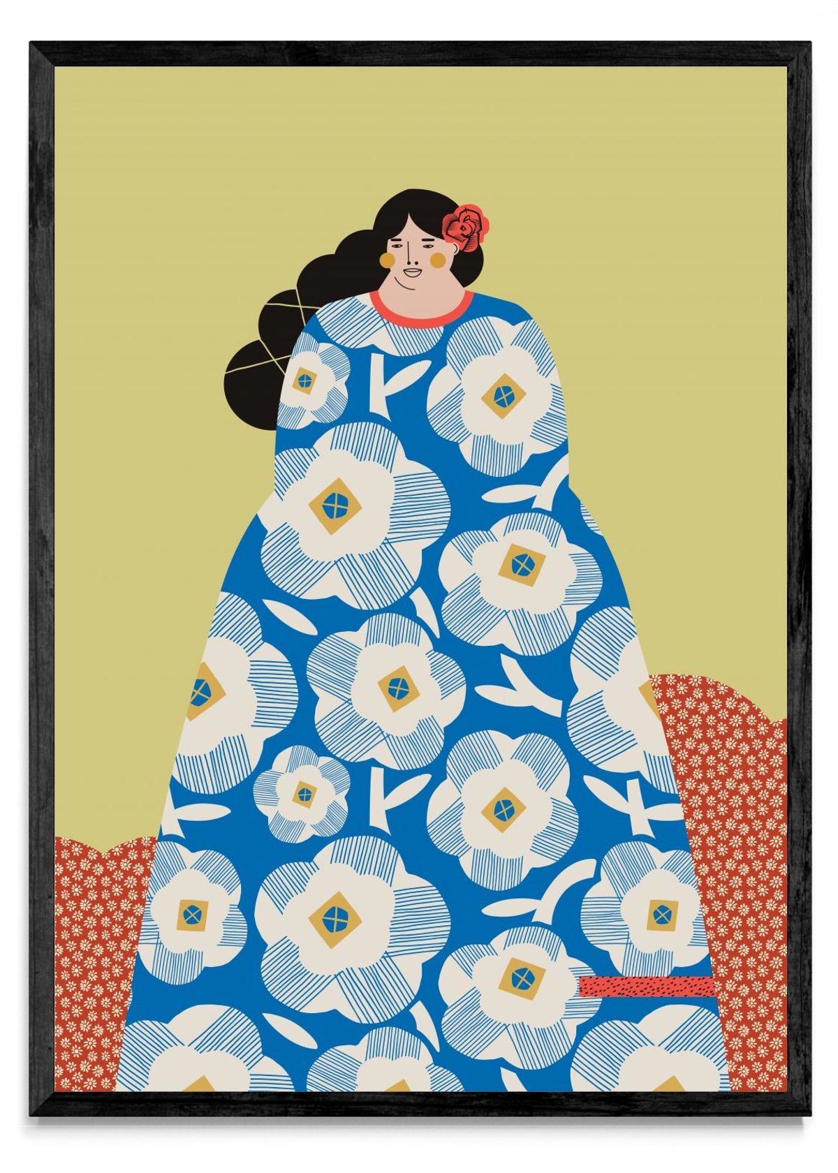Mujer con vestido Azul - Retrato N