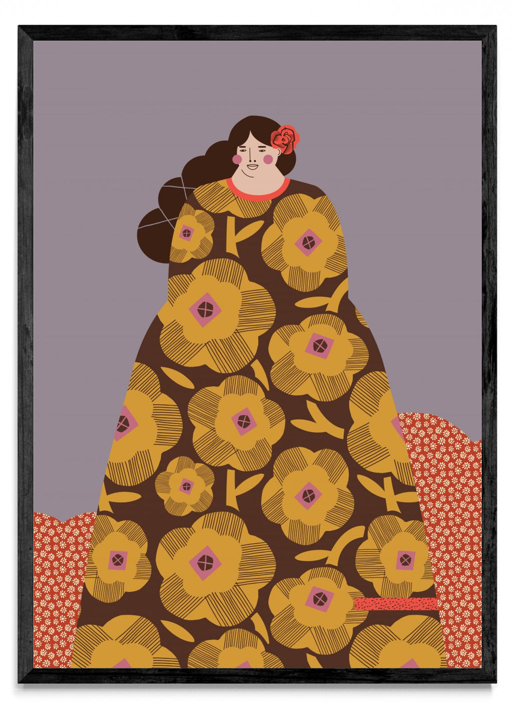 Mujer con vestido marrón - Retrato N