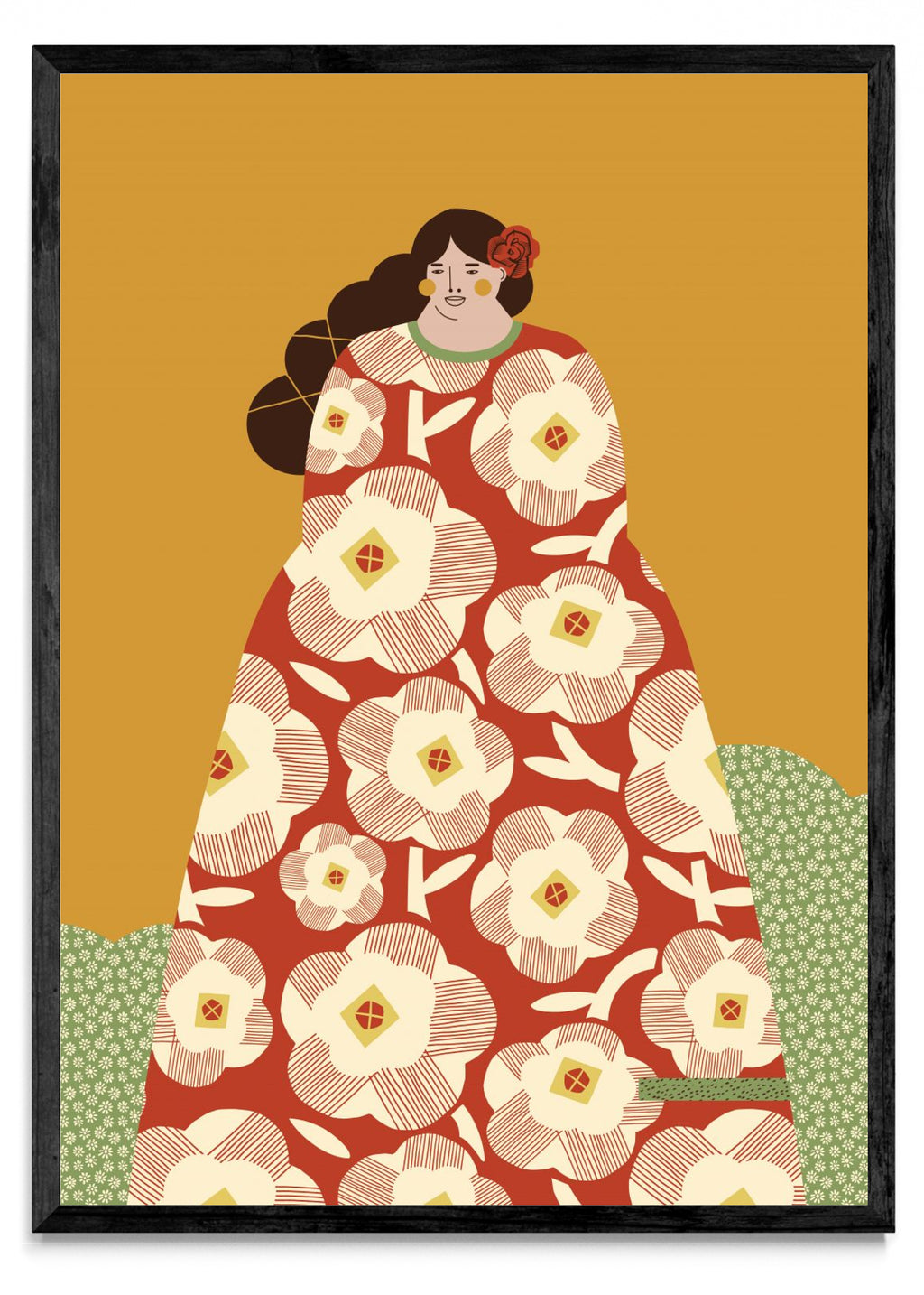 Mujer con vestido rojo - Retrato N