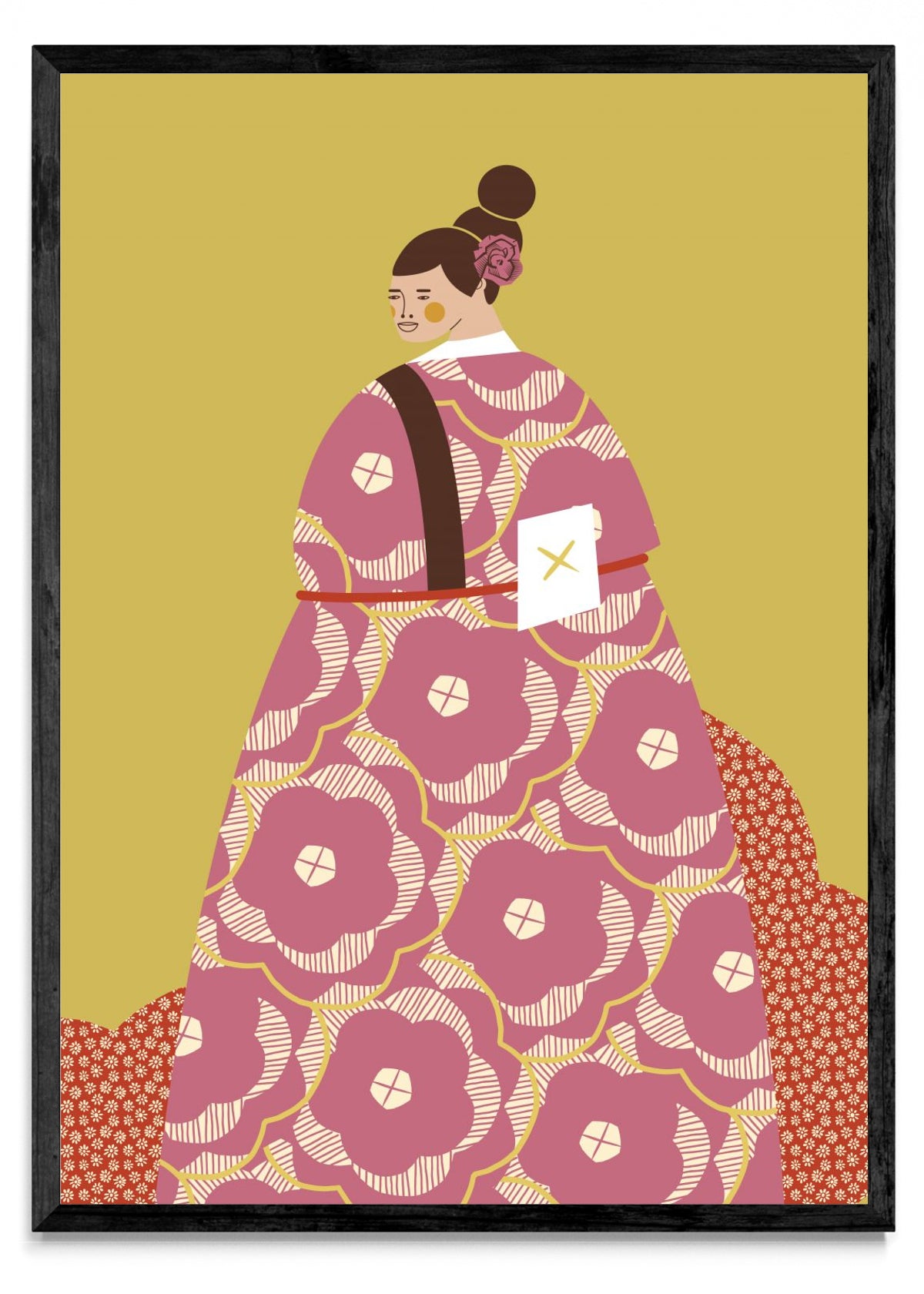 Mujer con Kimono Rosa - Retrato N