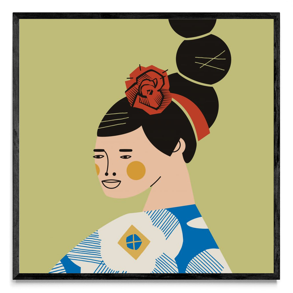Retrato con vestido Azul - Cuadrado N