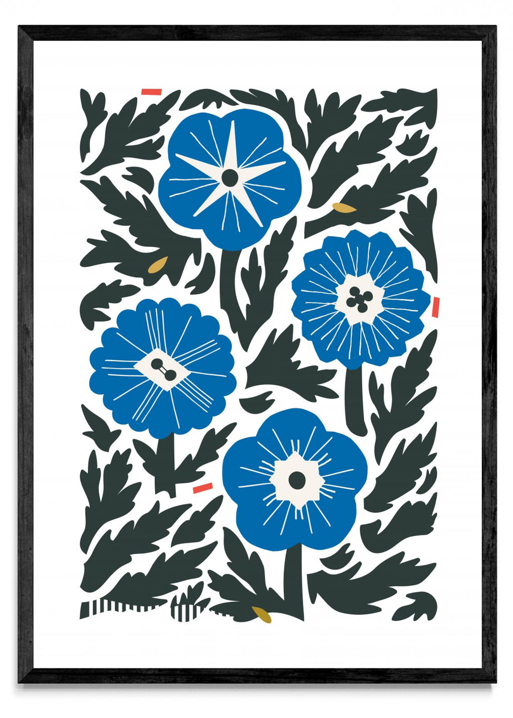 Cuatro Flores - Azul - Retrato N