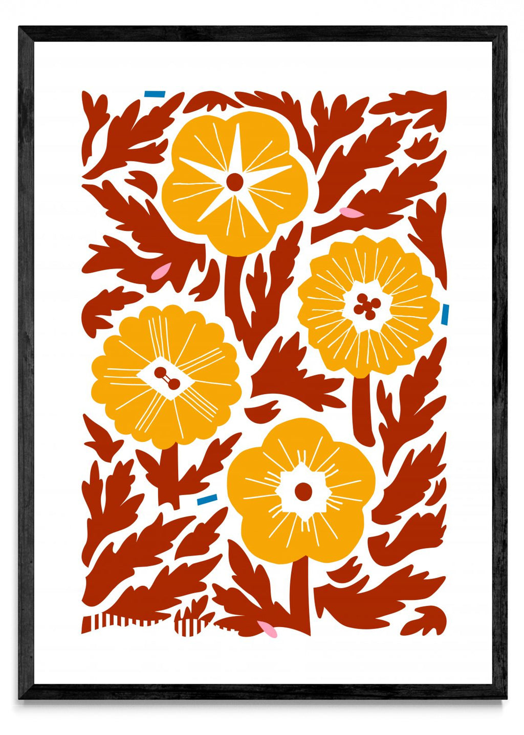 Cuatro Flores - Naranja - Retrato N