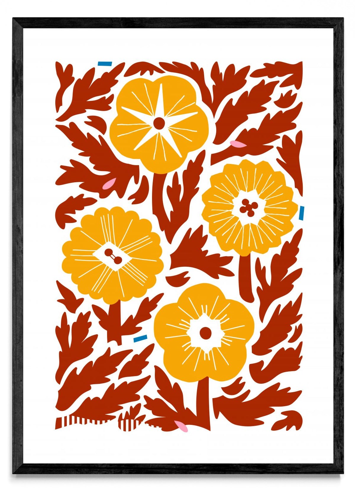 Cuatro Flores - Naranja - Retrato N