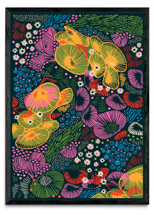 Bajo del mar - Naranja y Rosa - Retrato N
