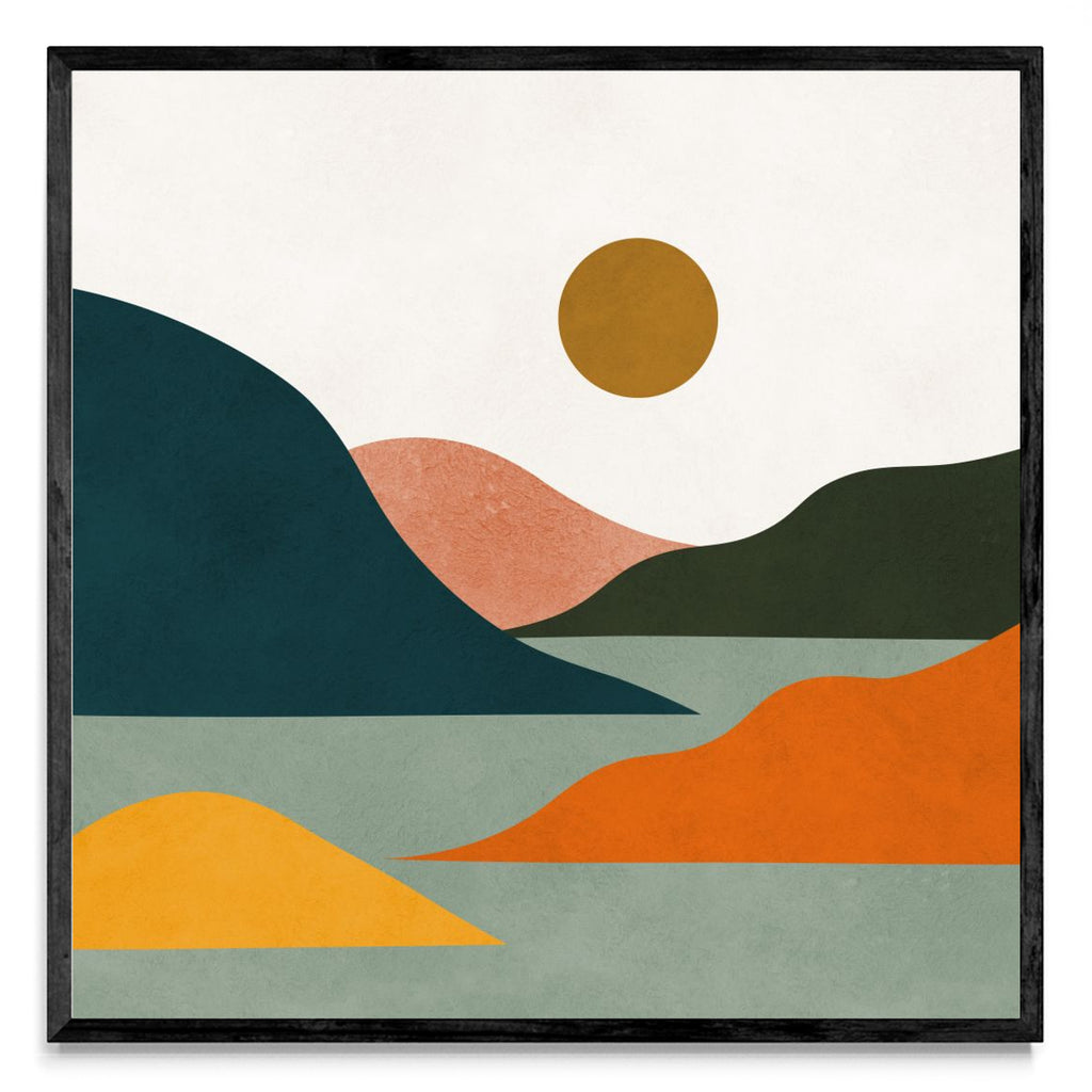 Paisaje de acuarela 15 - Cuadrado N