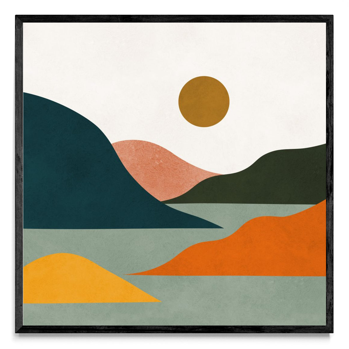 Paisaje de acuarela 15 - Cuadrado N