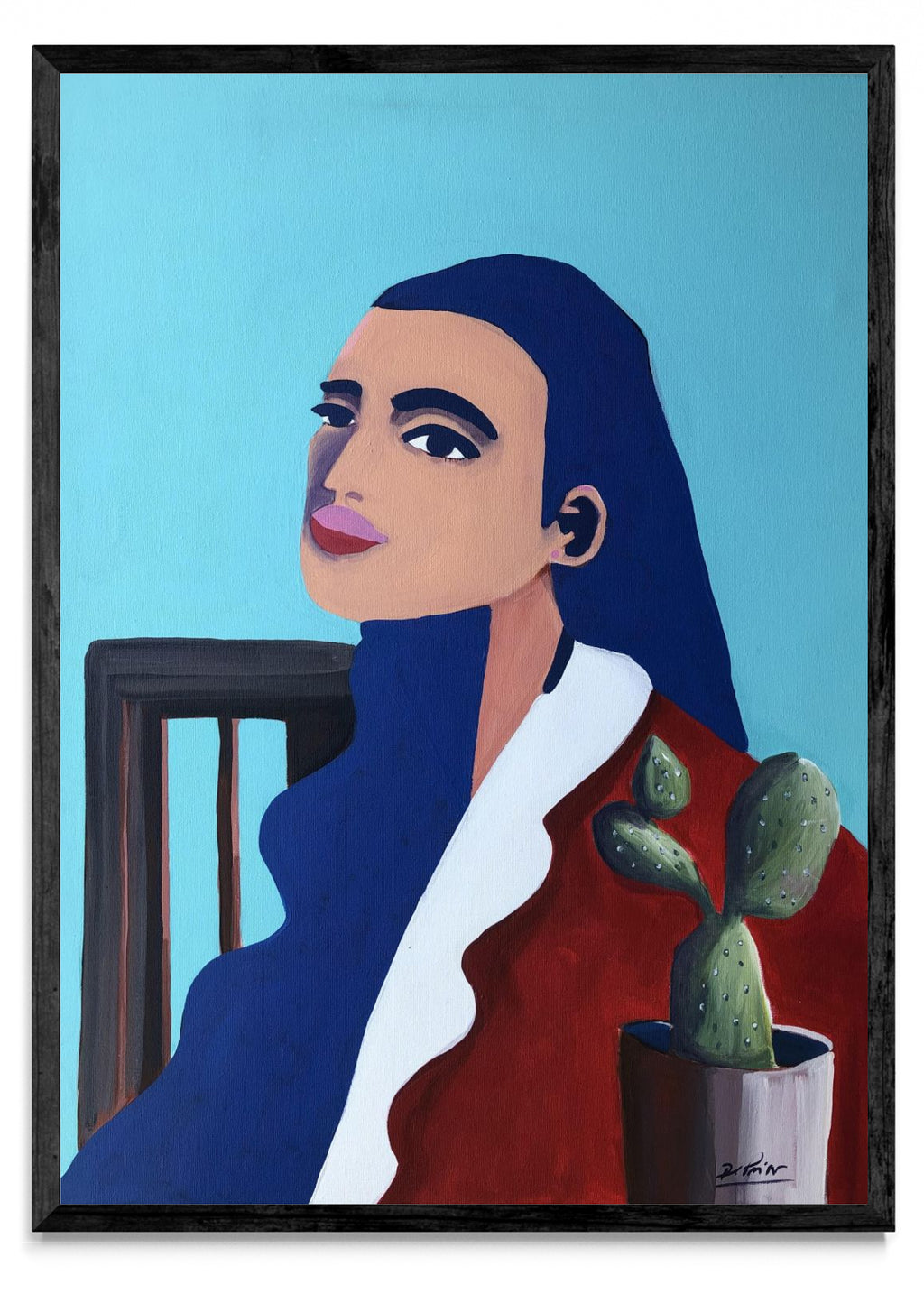 Mujer con cactus. - Retrato N
