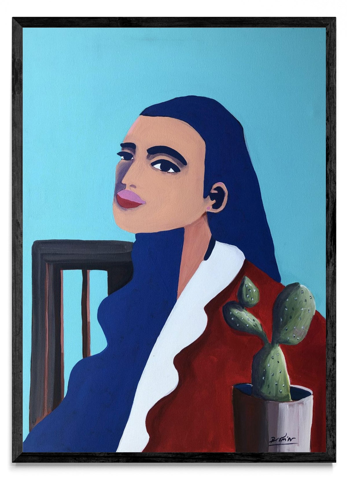 Mujer con cactus. - Retrato N