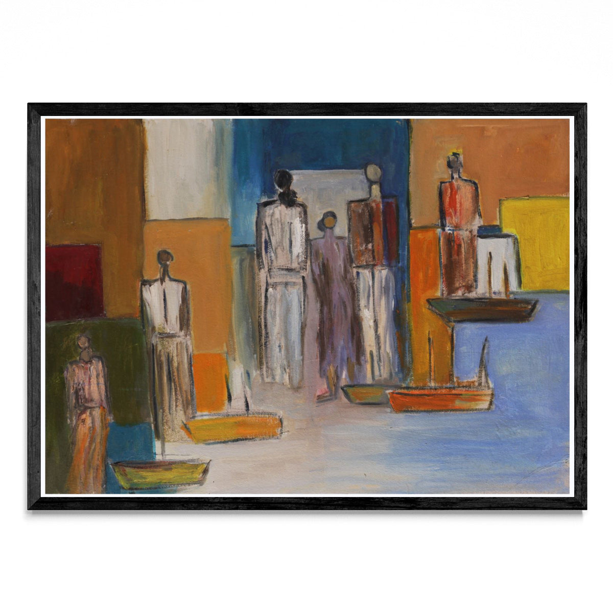 Figuras y barcos - Paisaje N