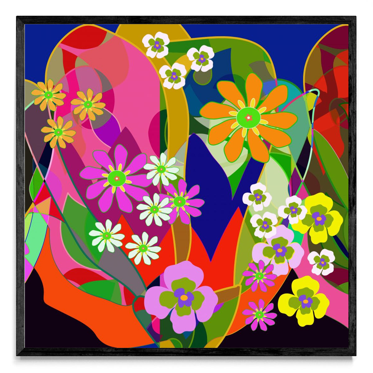 Cala,Camelias y Petunias - Cuadrado N