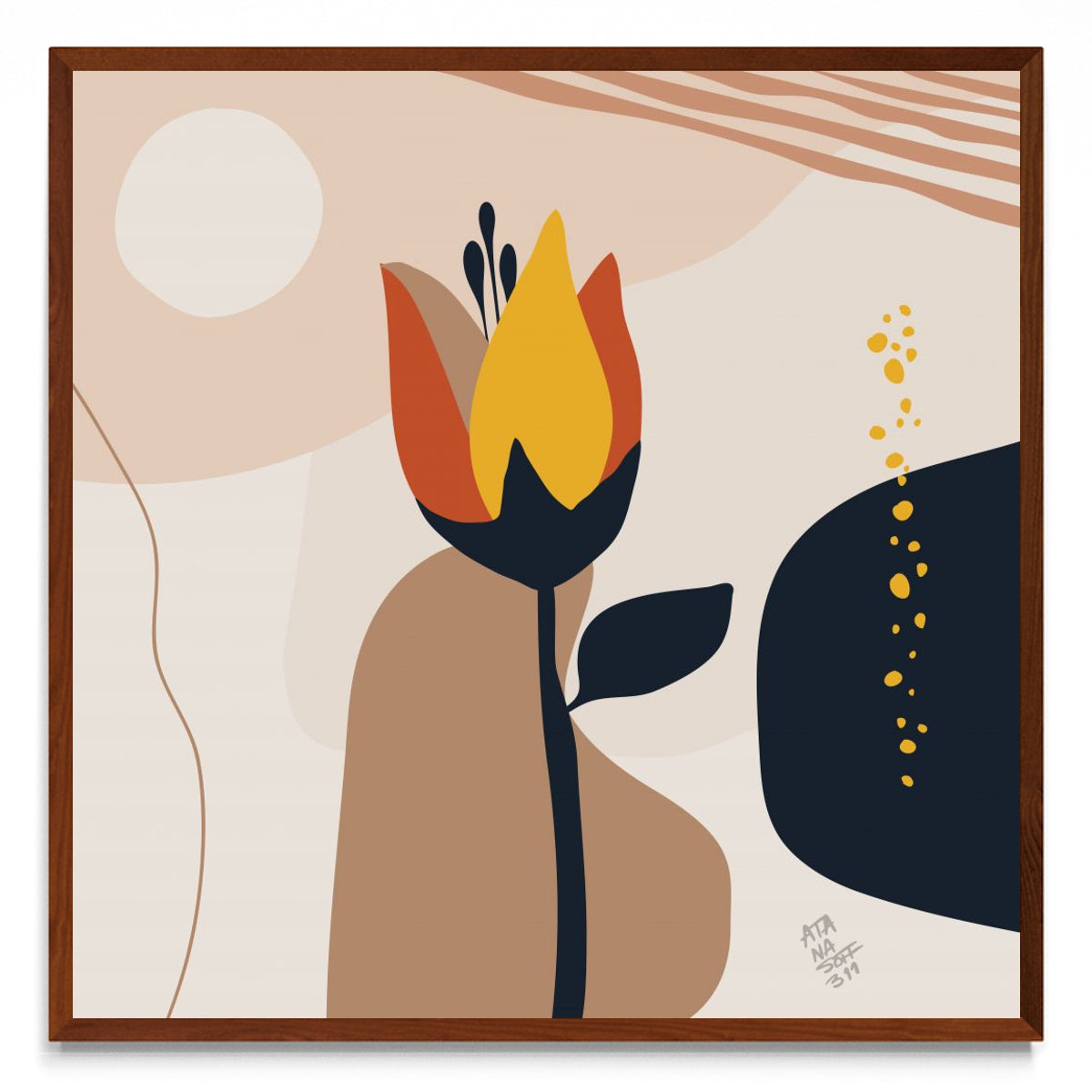 Flor sobre geometrías - cuadrado MO