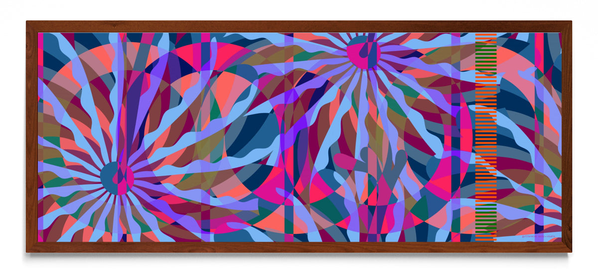 Panoramic Abstract Flower Blau - Pano H MO