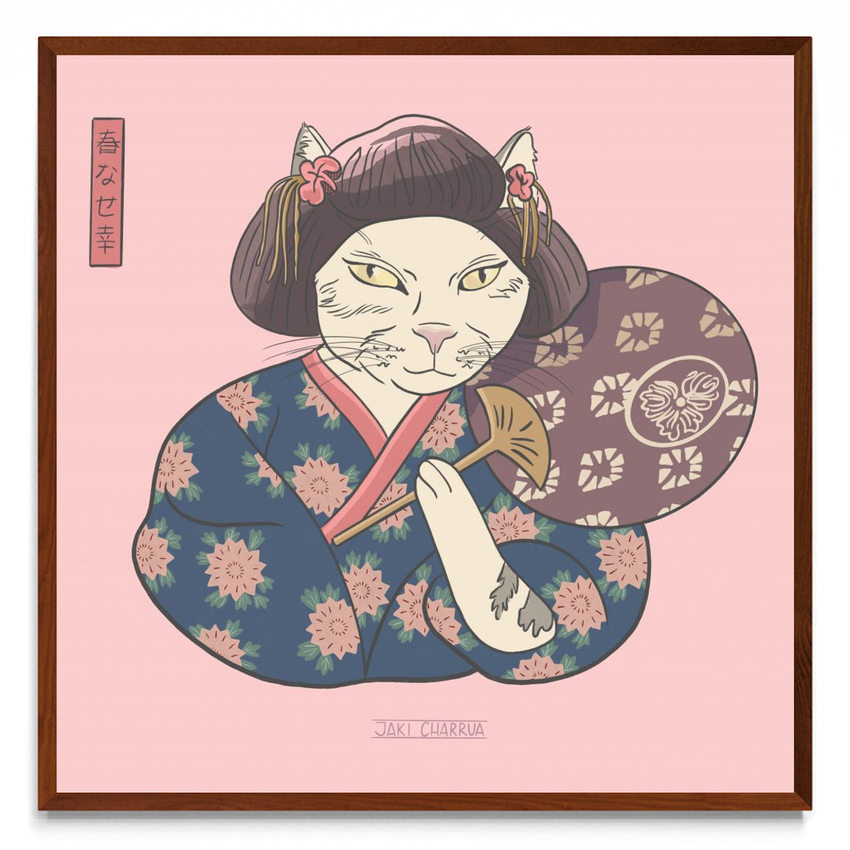 Geisha Cat Rosa - cuadrado MO
