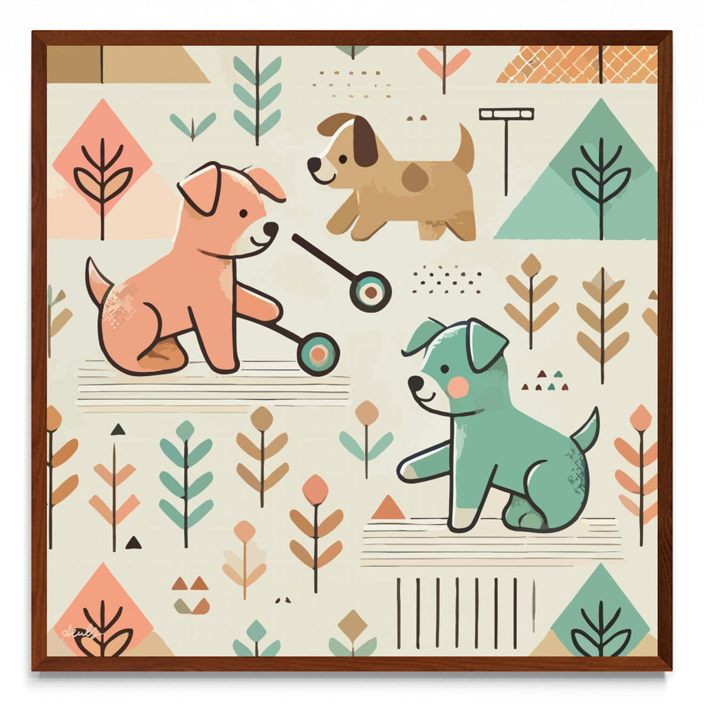 Perros Jugando - cuadrado MO