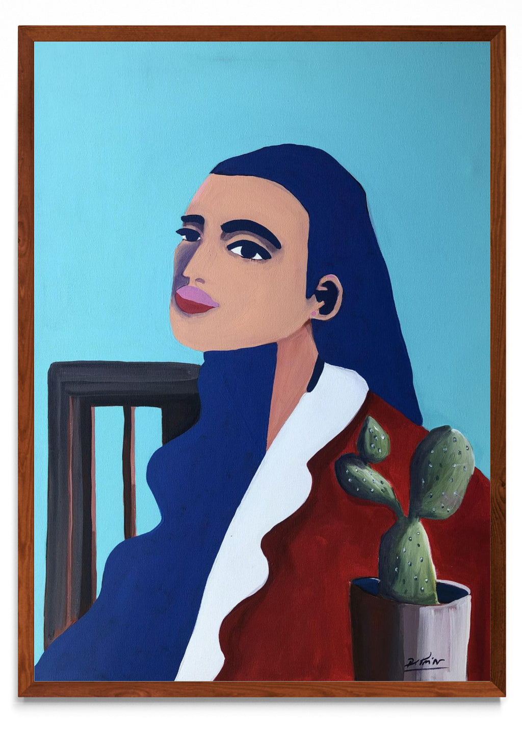 Mujer con cactus. - Retrato MO