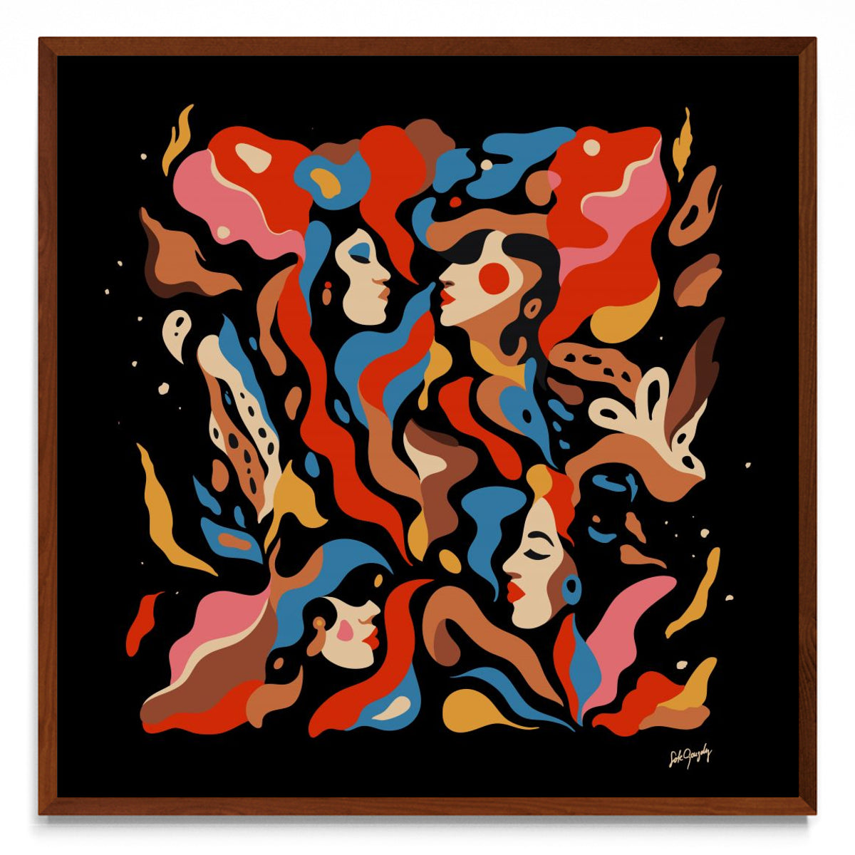 Caras de fuego - cuadrado MO