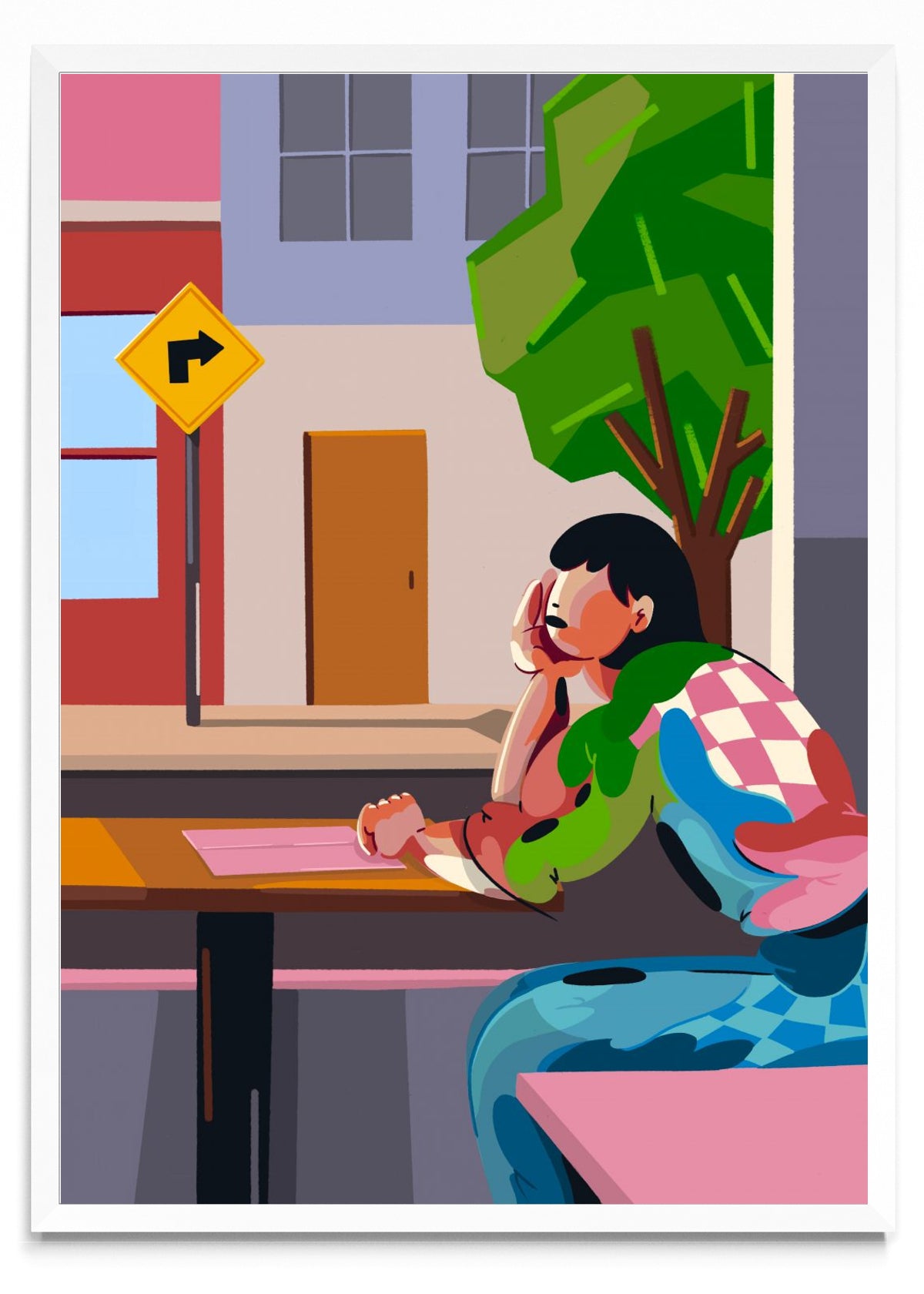 Mujer en Café - Retrato BL