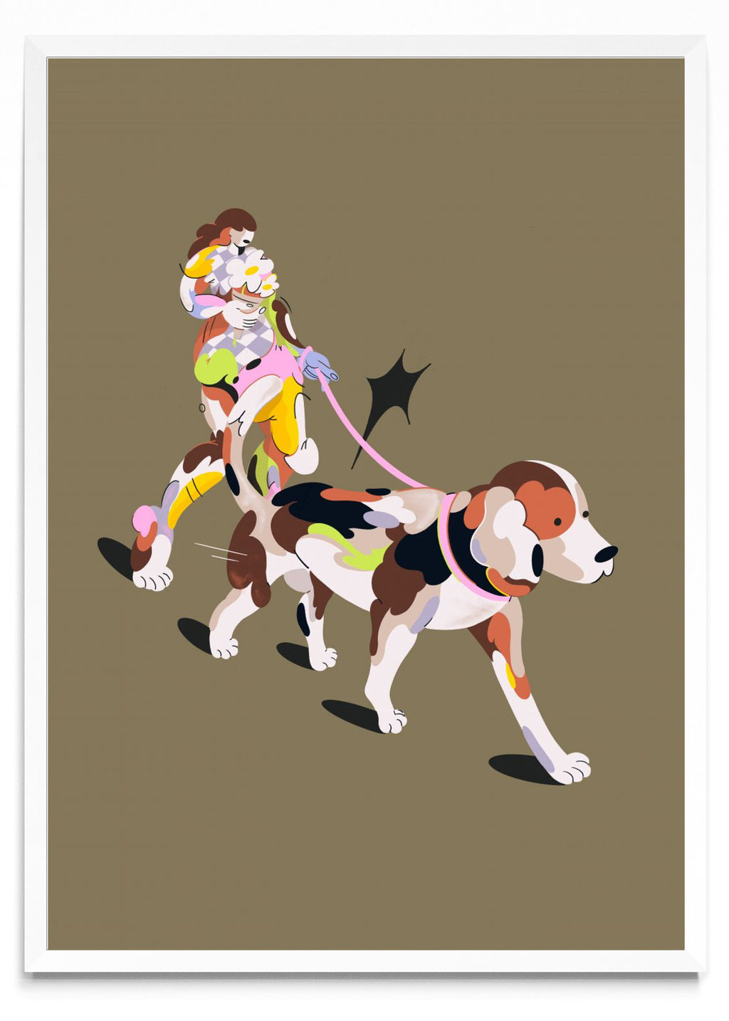 Mujer con perro - Retrato BL