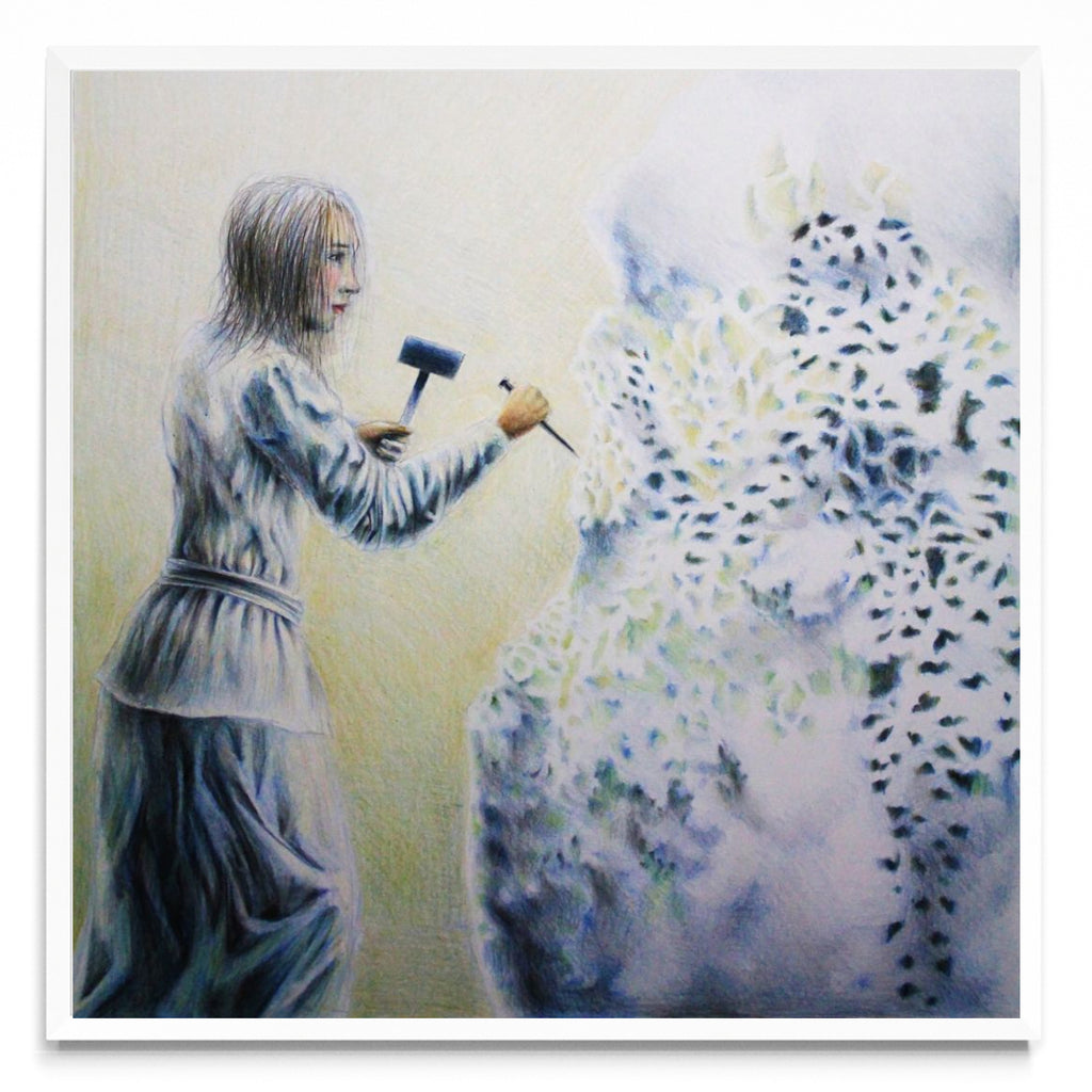 Escultora de hielo. - Cuadrado BL