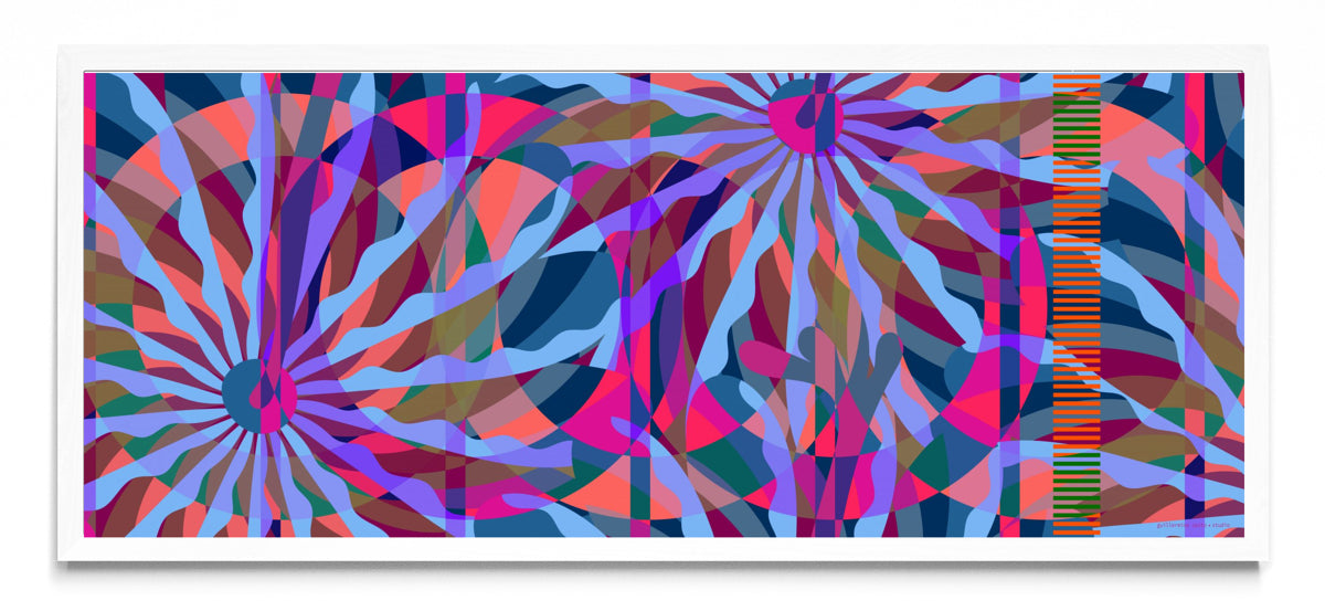 Panoramic Abstract Flower Blau - Pano H BL