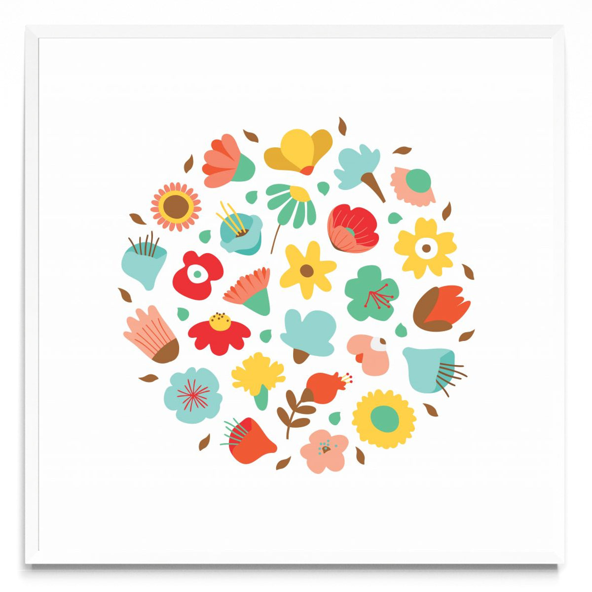 CIRCULO DE FLORES - Cuadrado BL