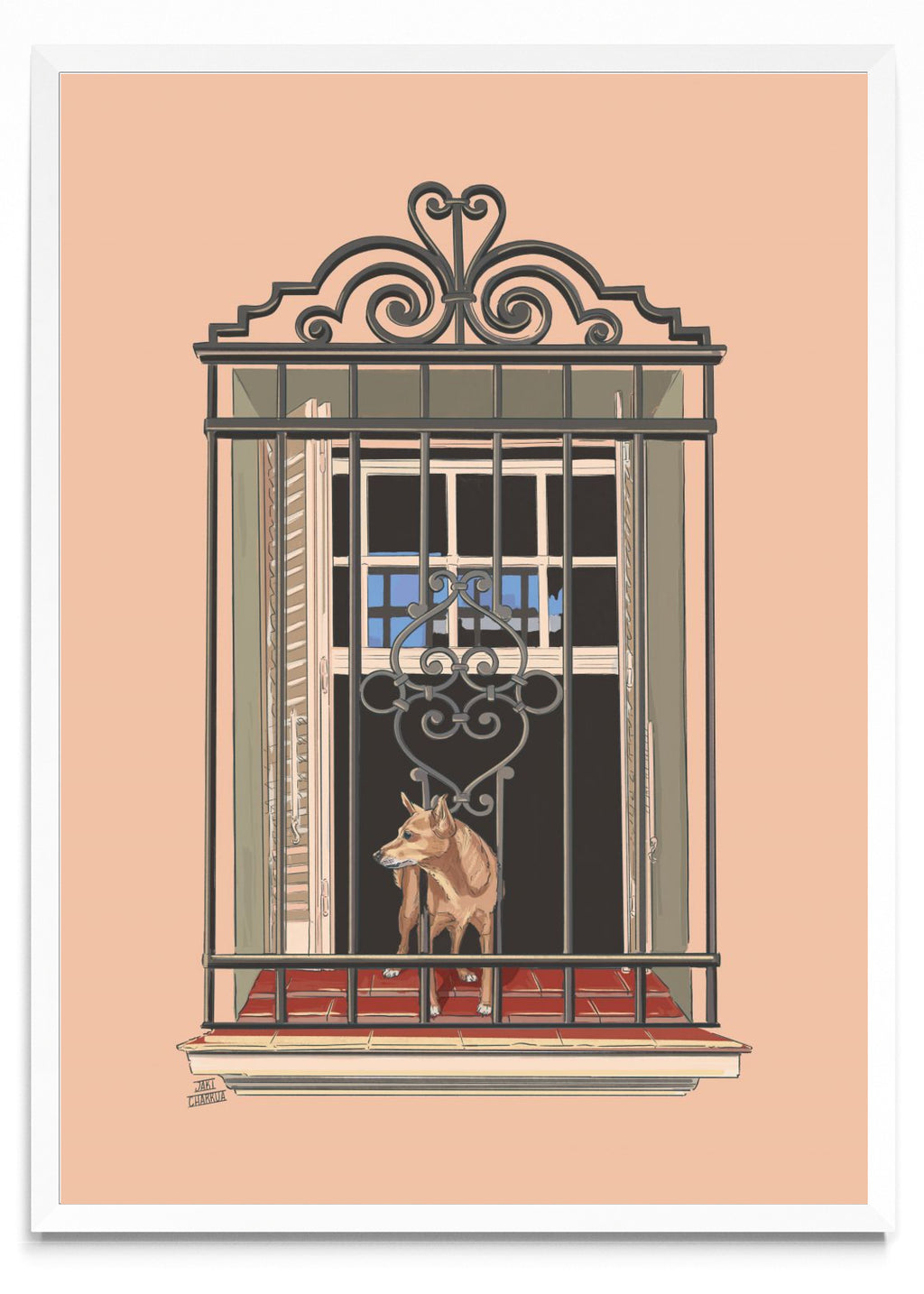 Perrito en la ventana - Retrato BL
