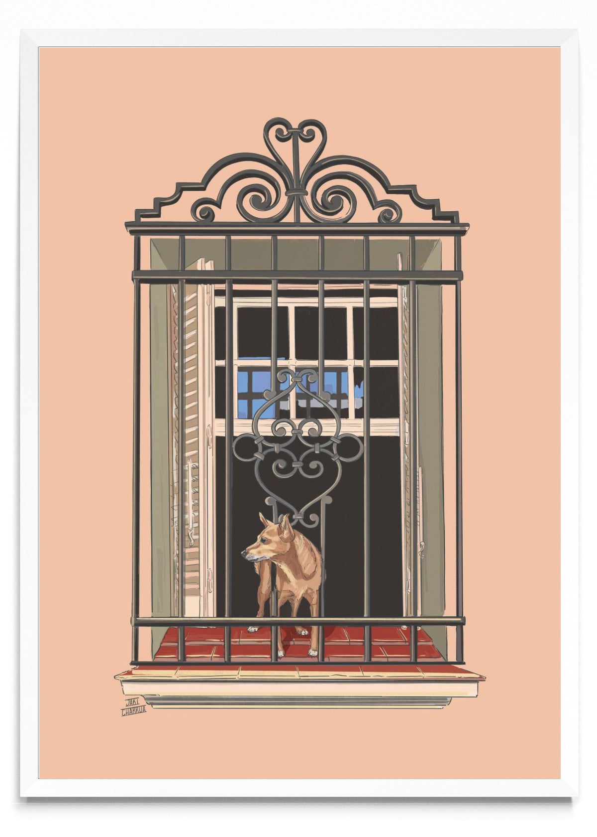 Perrito en la ventana - Retrato BL