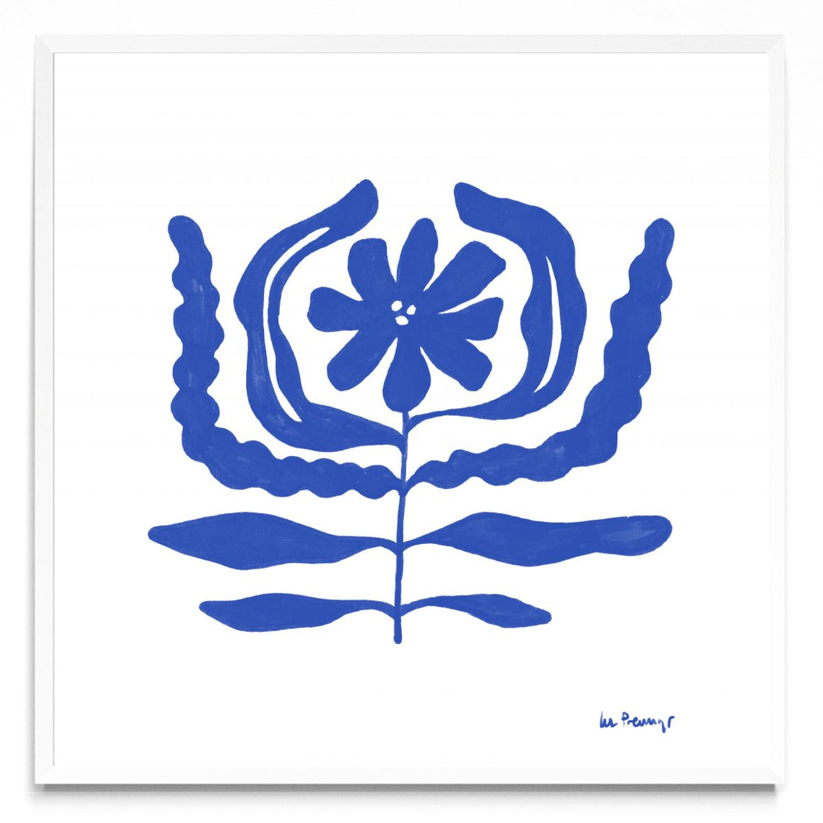 Flor azul 10 - Cuadrado BL