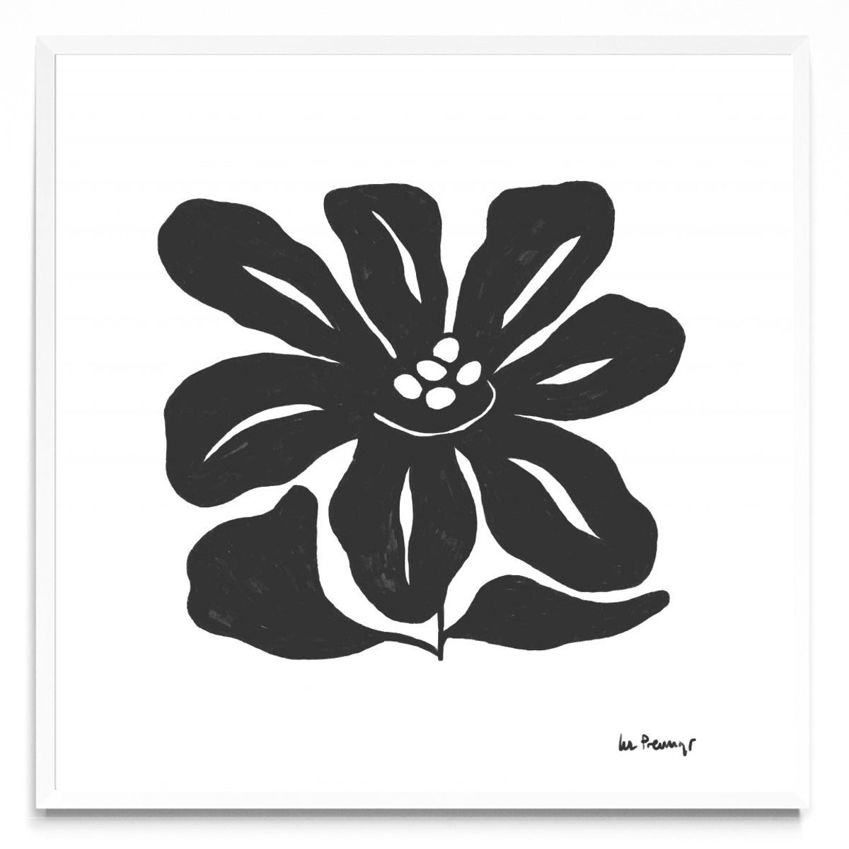 Flor casi negra 9 - Cuadrado BL